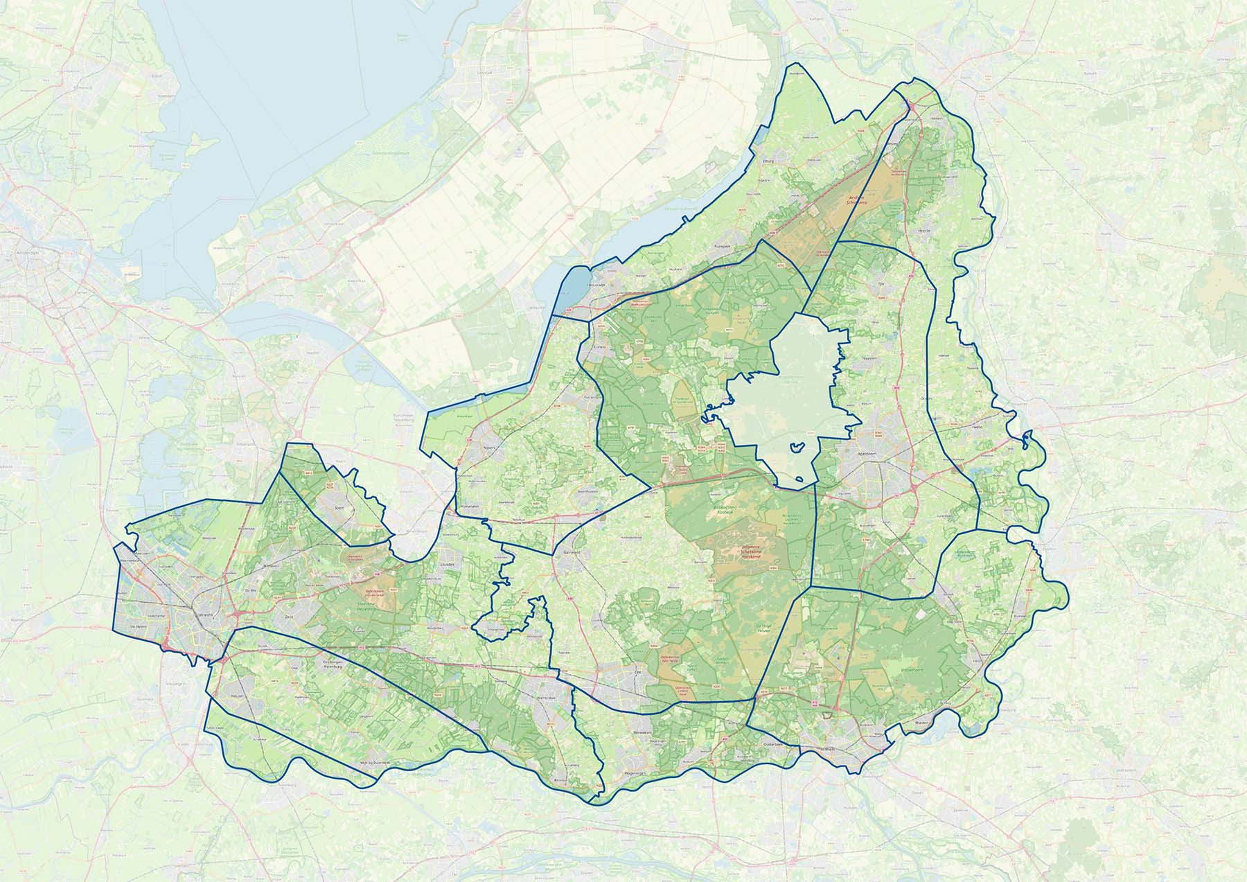 Werkgebieden en hun veldcoördinatoren